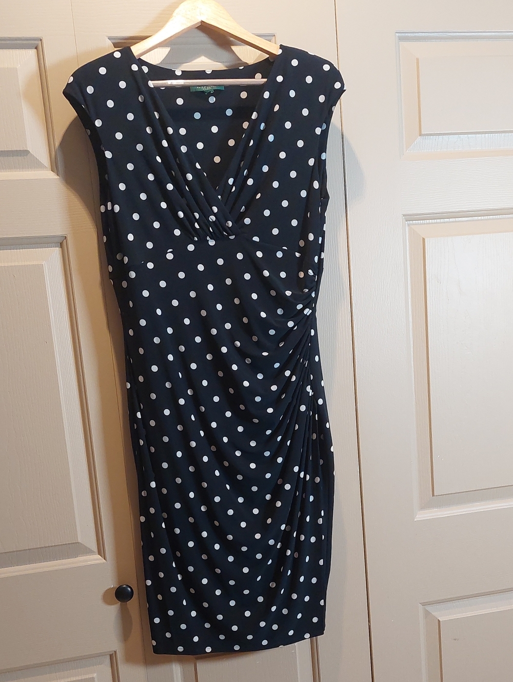 Lauren Ralph Lauren Black and White Polka Dot Midi Dress
